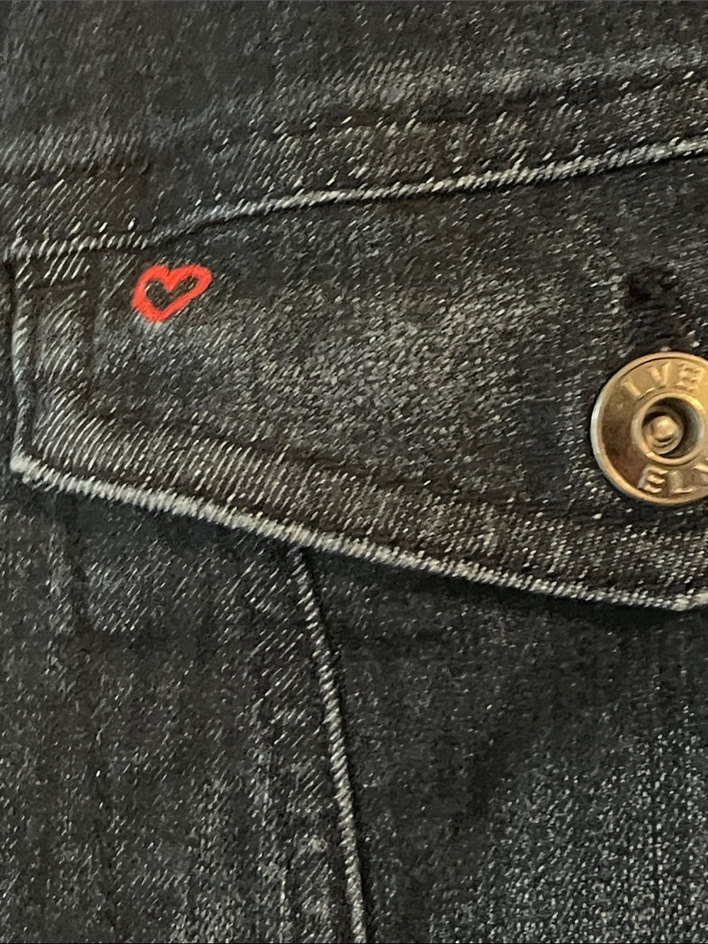 Ellen Degeneres Black Denim Button-Front Jean Jacket - Picture 3 of 12